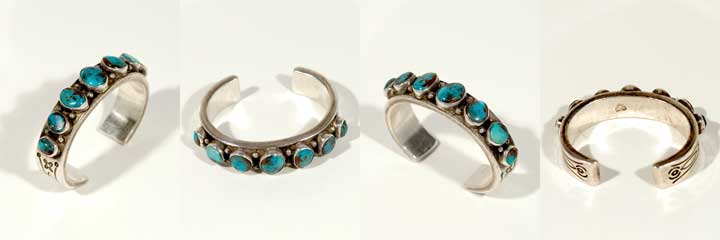 Mark Chee silver and Bisbee turquoise bracelet