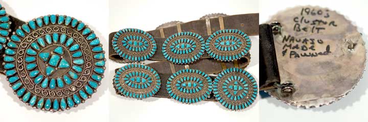 Silver and turquoise concho belt