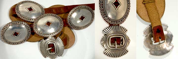 Walt Doran silver concho belt