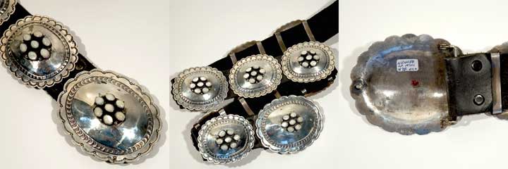 Silver and coral concho belt
