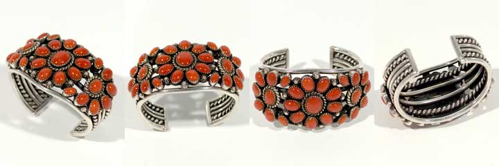 Coral row bracelet