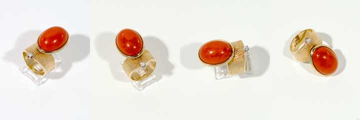Larry Golsh gold coral ring
