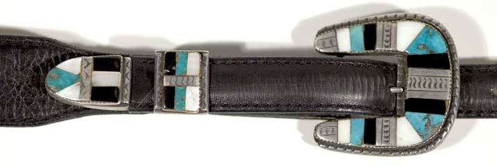 Zuni inlay ranger buckle set