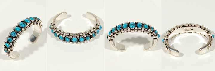 Julian Lovato turquoise and silver bracelet