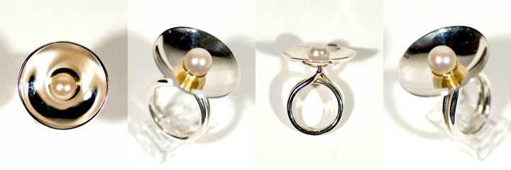 Jennifer Medina silver and pearl ring