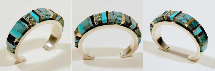 Luis Mojica inlay silver bracelet