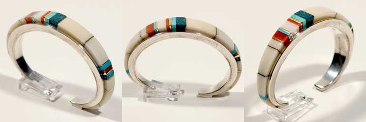 Luis Mojica inlay silver bracelet