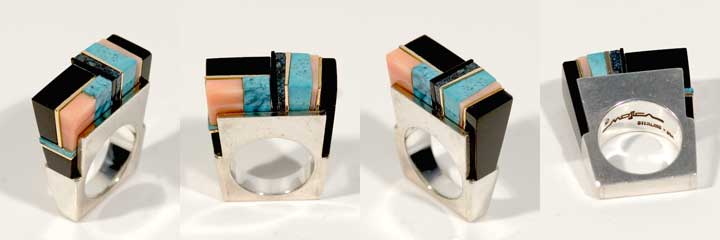 Luis Mojica inlay silver ring