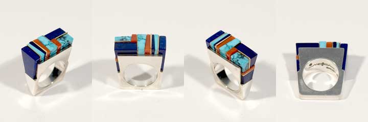 Luis Mojica inlay silver ring