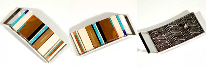 Omar Juveland tufacast inlaid belt buckle