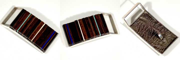 Omar Juveland reticulated inlaid belt buckle