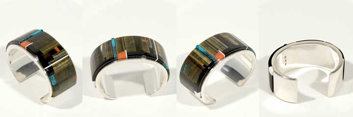 Richard Chavez inlay silver bracelet