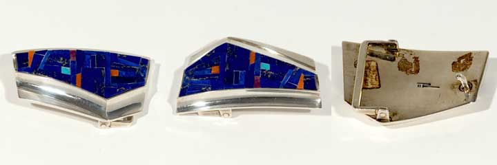 Richard Chavez lapis and silver belt buckle