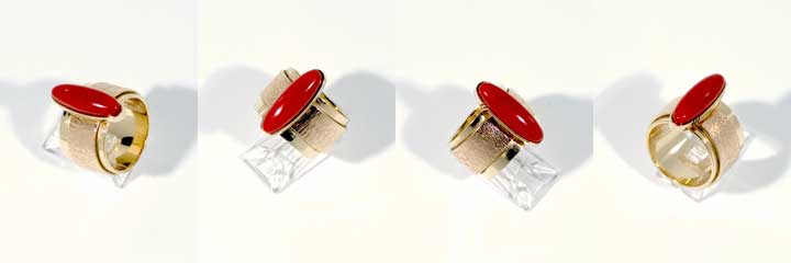 Richard Chavez red coral gold ring