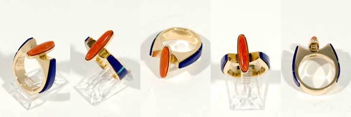 Richard Chavez coral gold ring