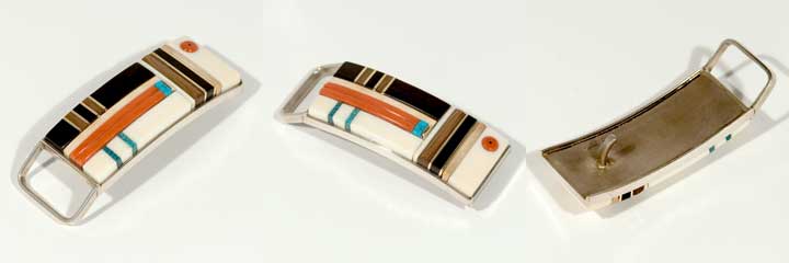 Sonwai inlay silver belt buckle