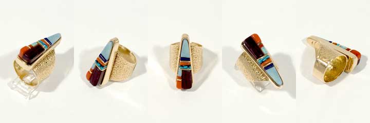 Sonwai tufacast gold inlay ring