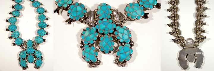 Blue Gem inlay squash blossom Necklace