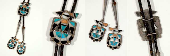 Peyote Bird inlay bolo tie