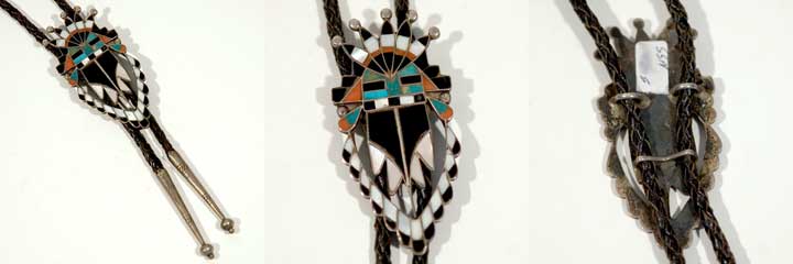 Long Beard Kachina inlay bolo tie