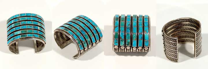 Zuni channel inlay turquoise bracelet